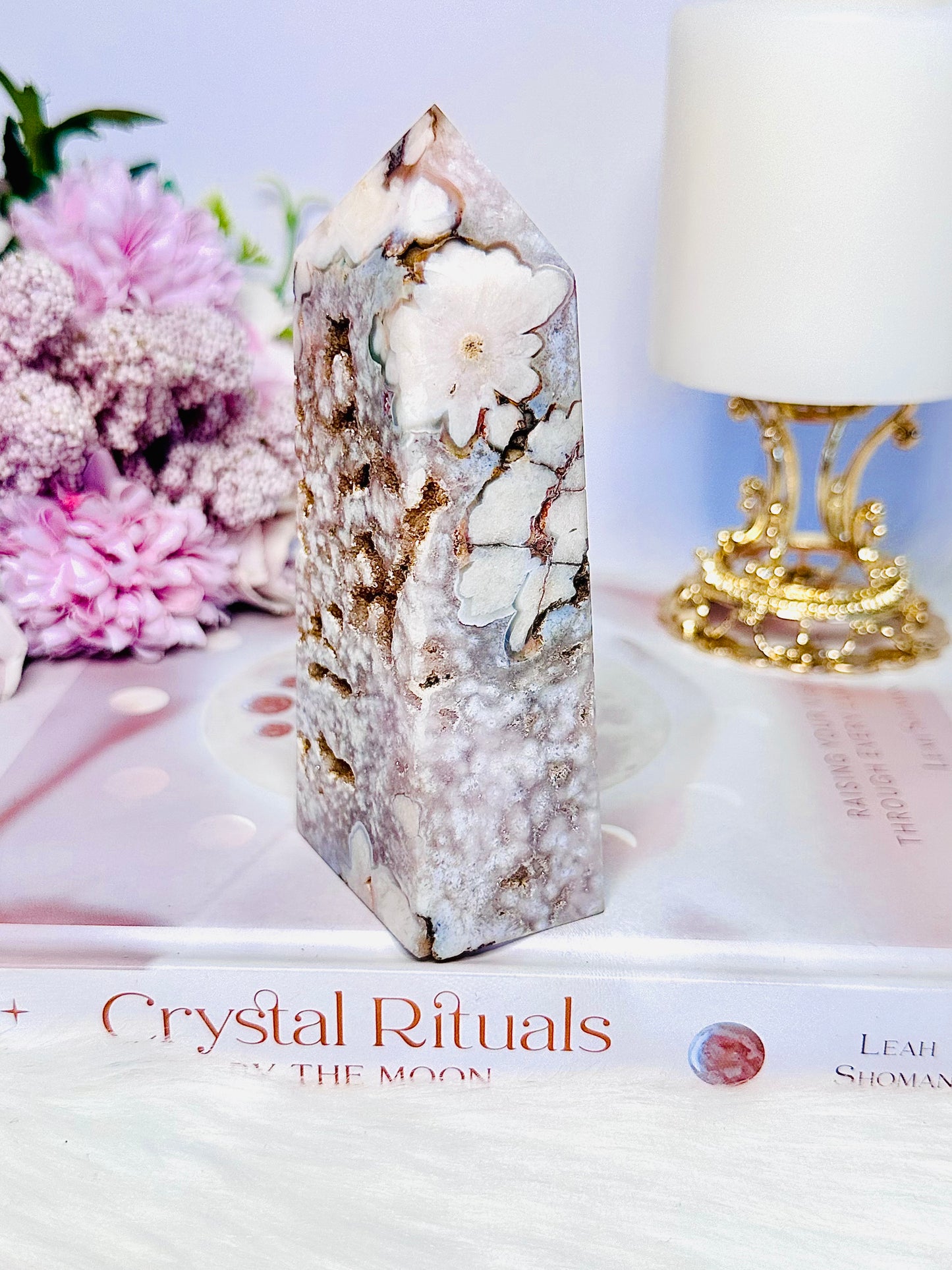 The Most Stunning Druzy Flower Agate Chunky Tower 12cm 318grams ~ A Spectacular Piece Of Beauty