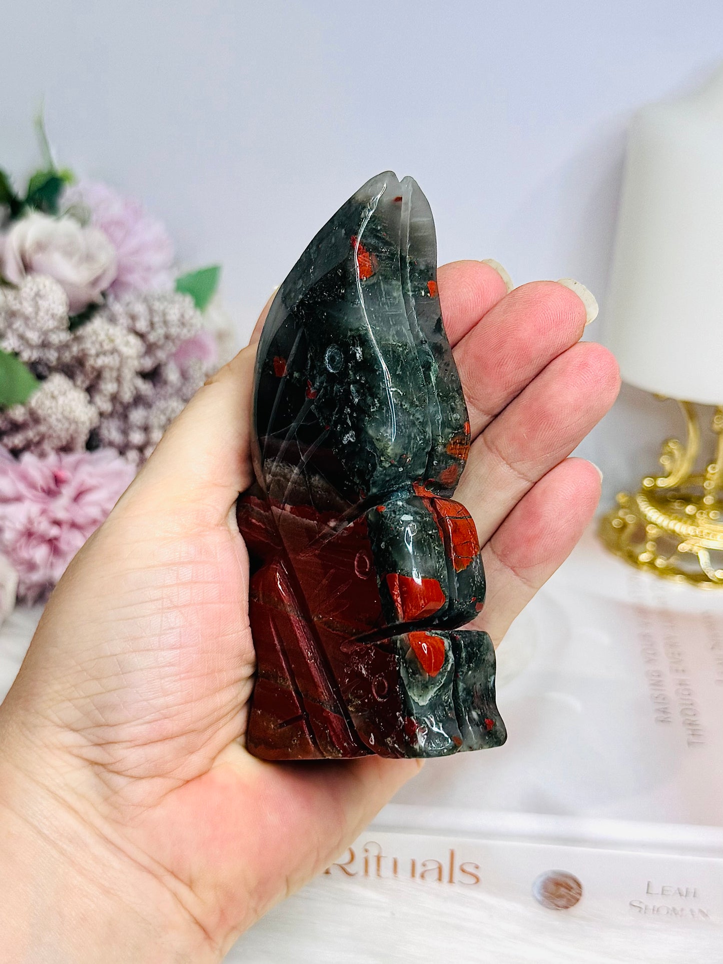 Blood Stone Carved Fairy 11cm