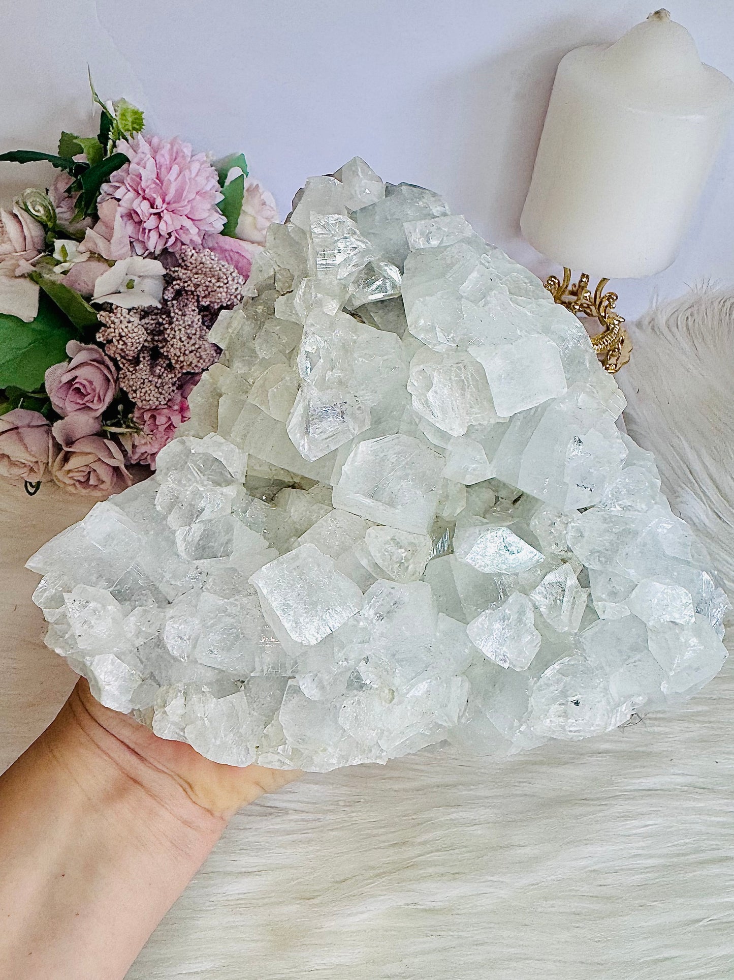 ⚜️ SALE ⚜️ Collectors Piece ~ High Grade Huge Natural White Apophyllite Cluster 1.79KG