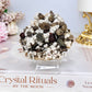 Smokey Quartz & Garnet on Matrix Specimen 6cm On Stand