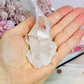 Gift Set ~ Large Mirror Tray 15cm, Large Pink Acrylic Shoe, Clear Quartz Cluster & Fire & Ice Quartz Sphere On Stand