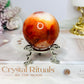 High Grade Druzy Carnelian Sphere on Stand 200g