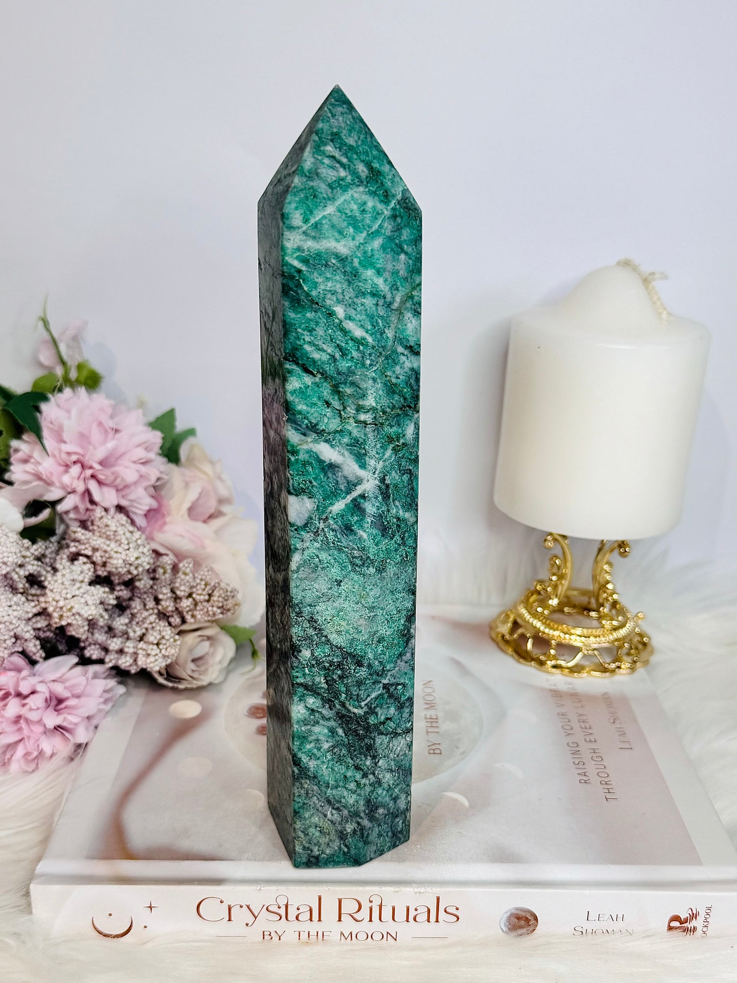 Large Chunky Natural Emerald Tower 22cm 676grams