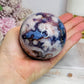 Large Blue Flower Agate | Cherry Blossom Druzy Sphere on Stand 482g