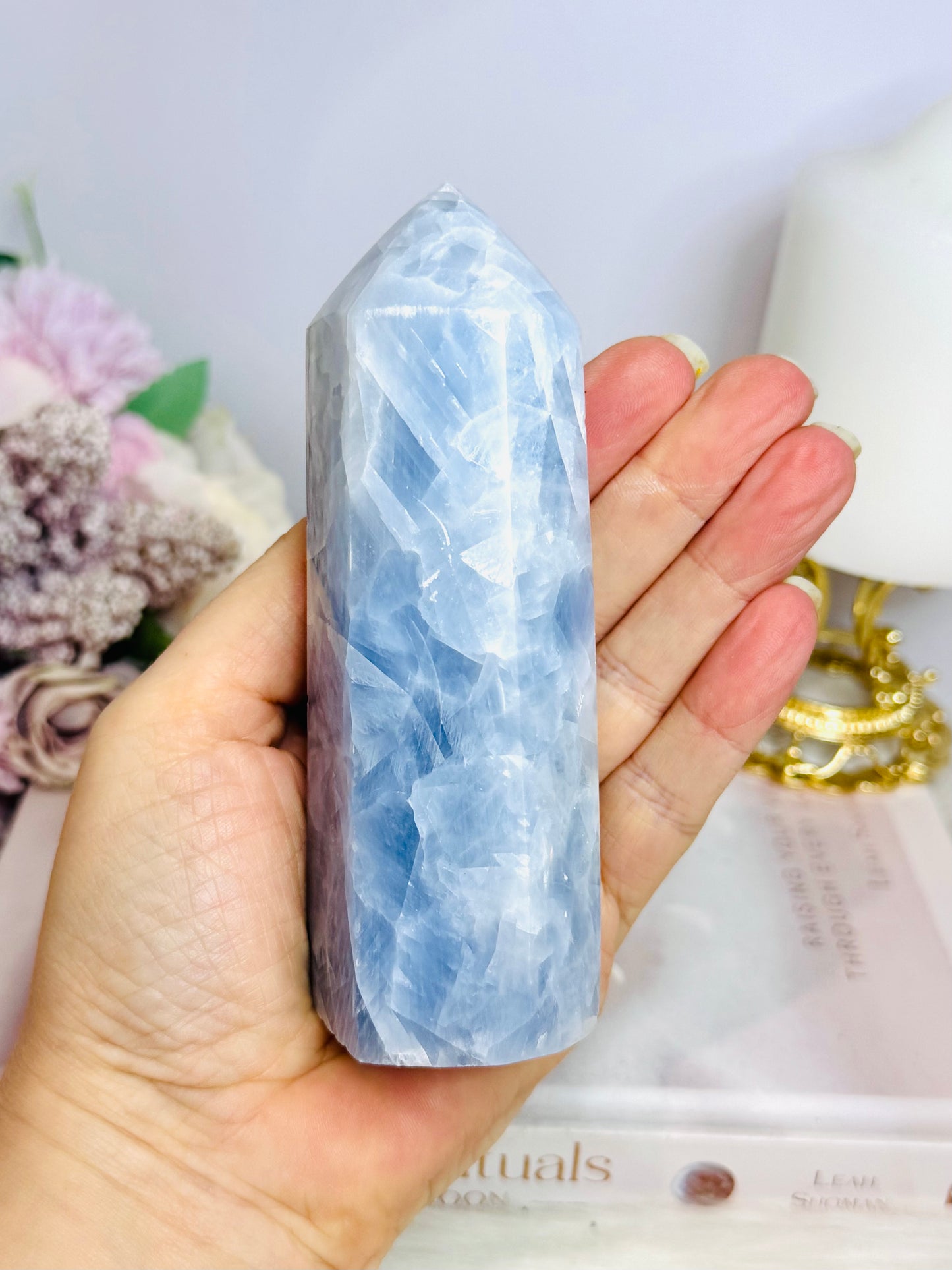 Blue Calcite Large Chunky Tower 12cm