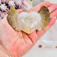 Beautiful Druzy Agate Heart With Wings on Stand 10cm