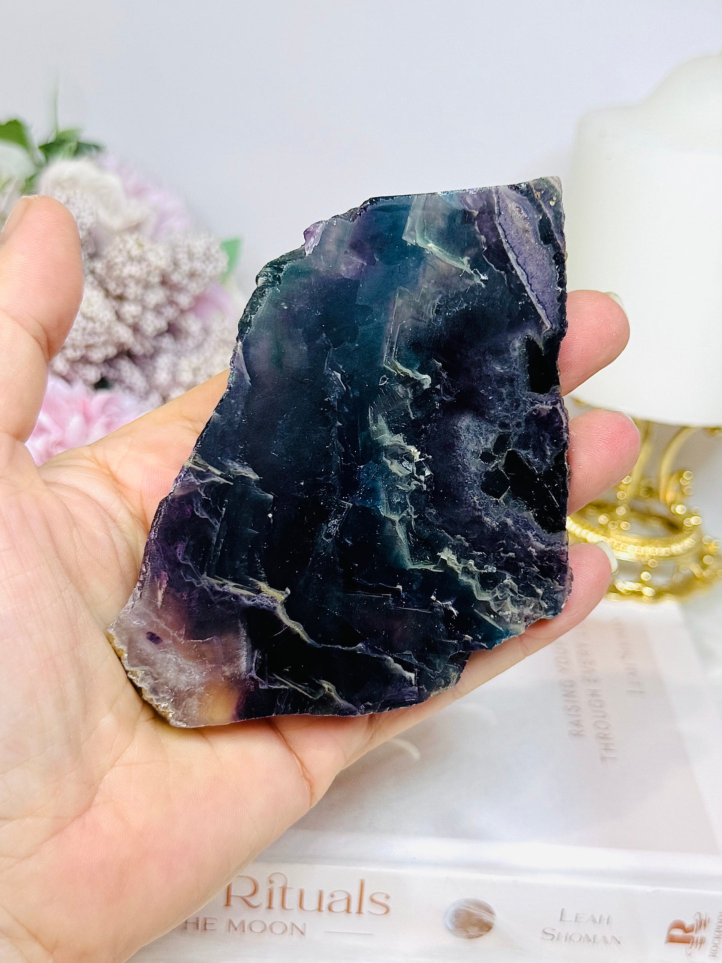 Rainbow Fluorite Slab 9cm