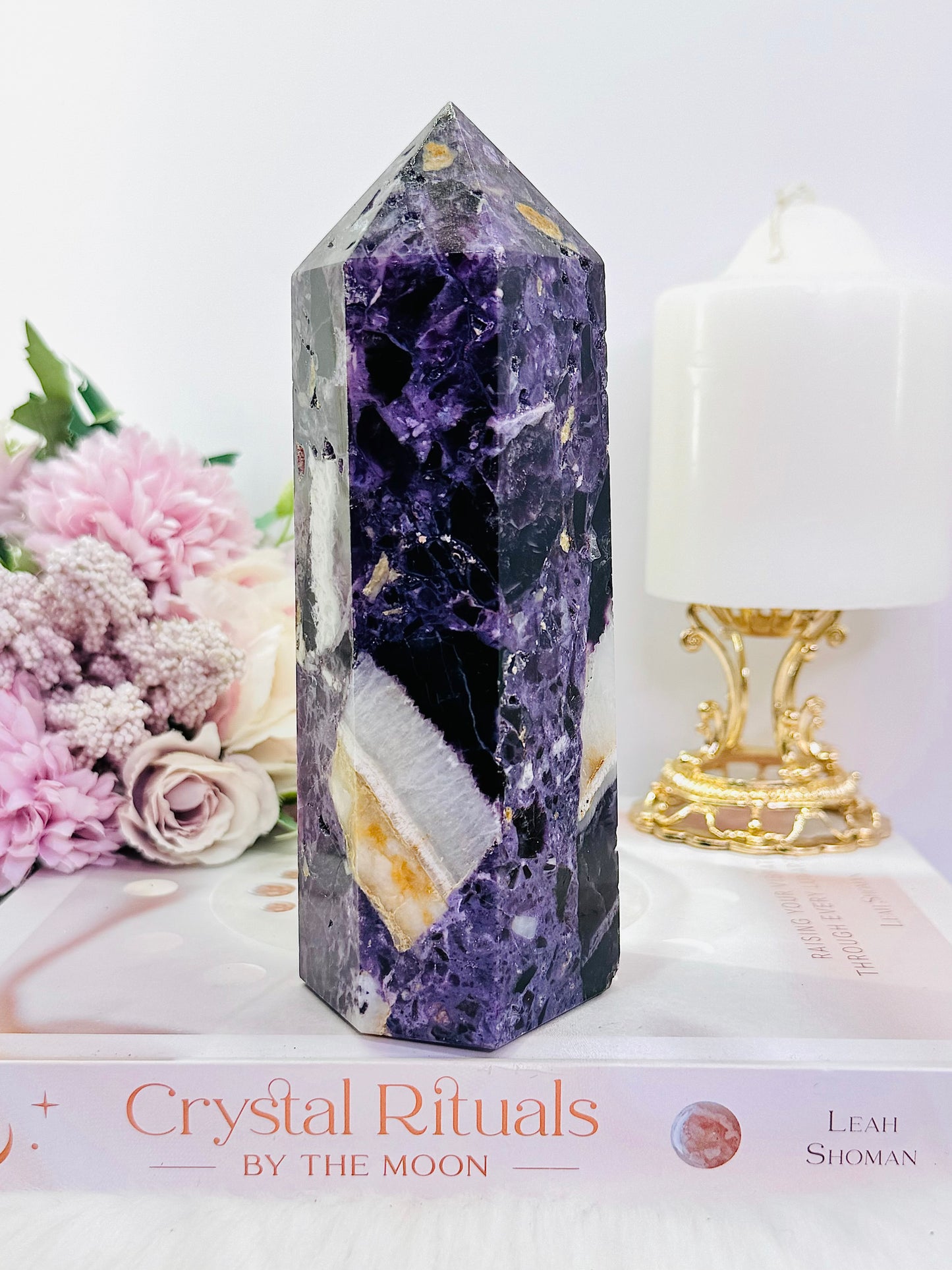 Classy & Truly Fabulous Large 16cm Chunky 865gram Purple Root Fluorite Tower ~ A Stunning Piece