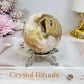 Druzy Flower Agate Sphere on Stand 301g