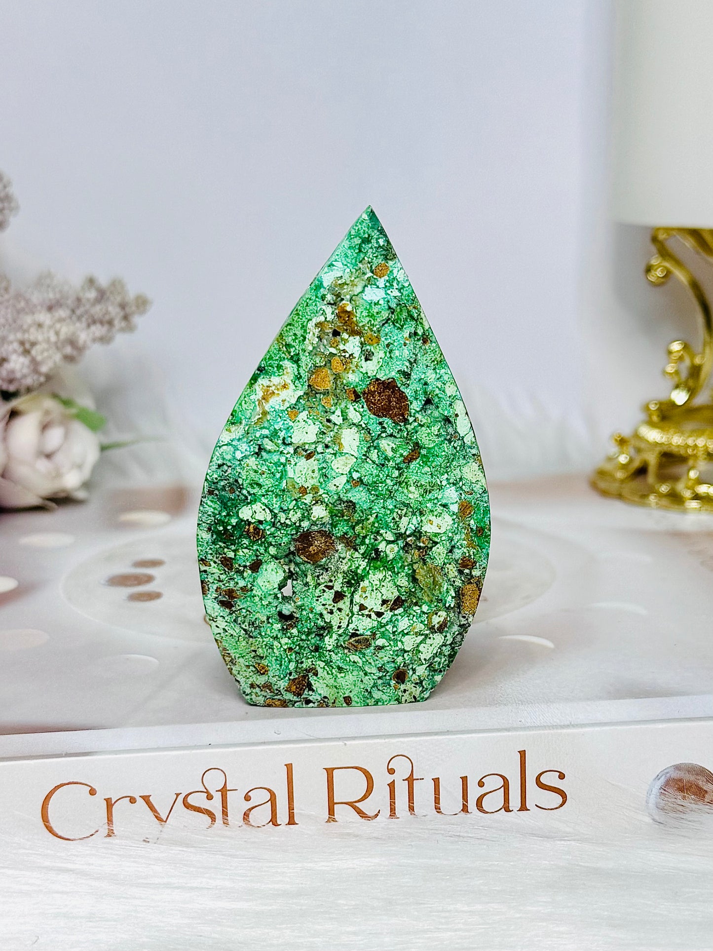 Variscite Carved Flame 7.5cm