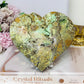 Large Natural Variscite Carved Heart on Stand 12cm