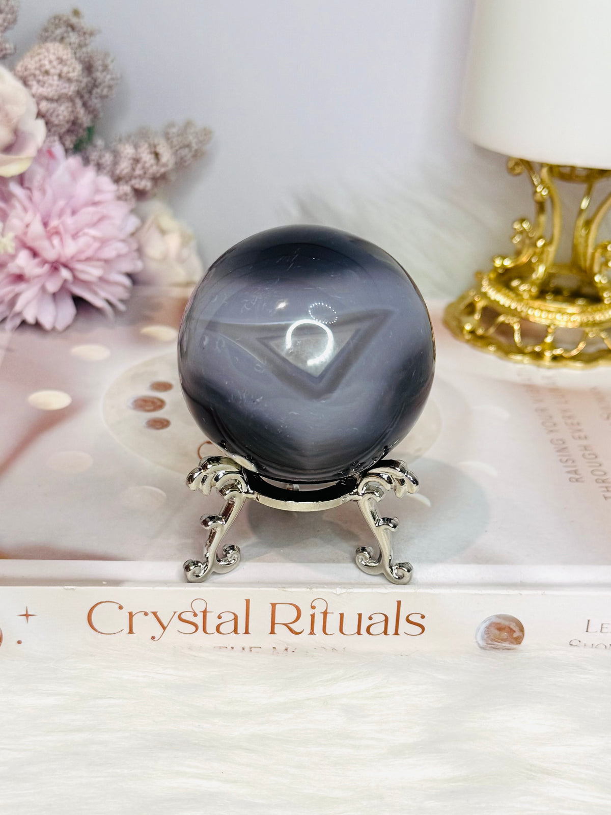 Orca Agate Sphere On Stand 247g