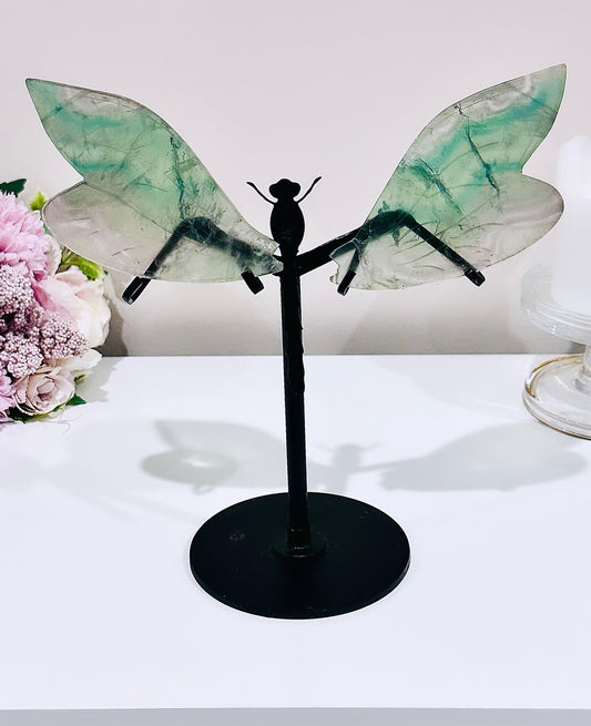 Glorious Large 18cm Green Fluorite Dragonfly