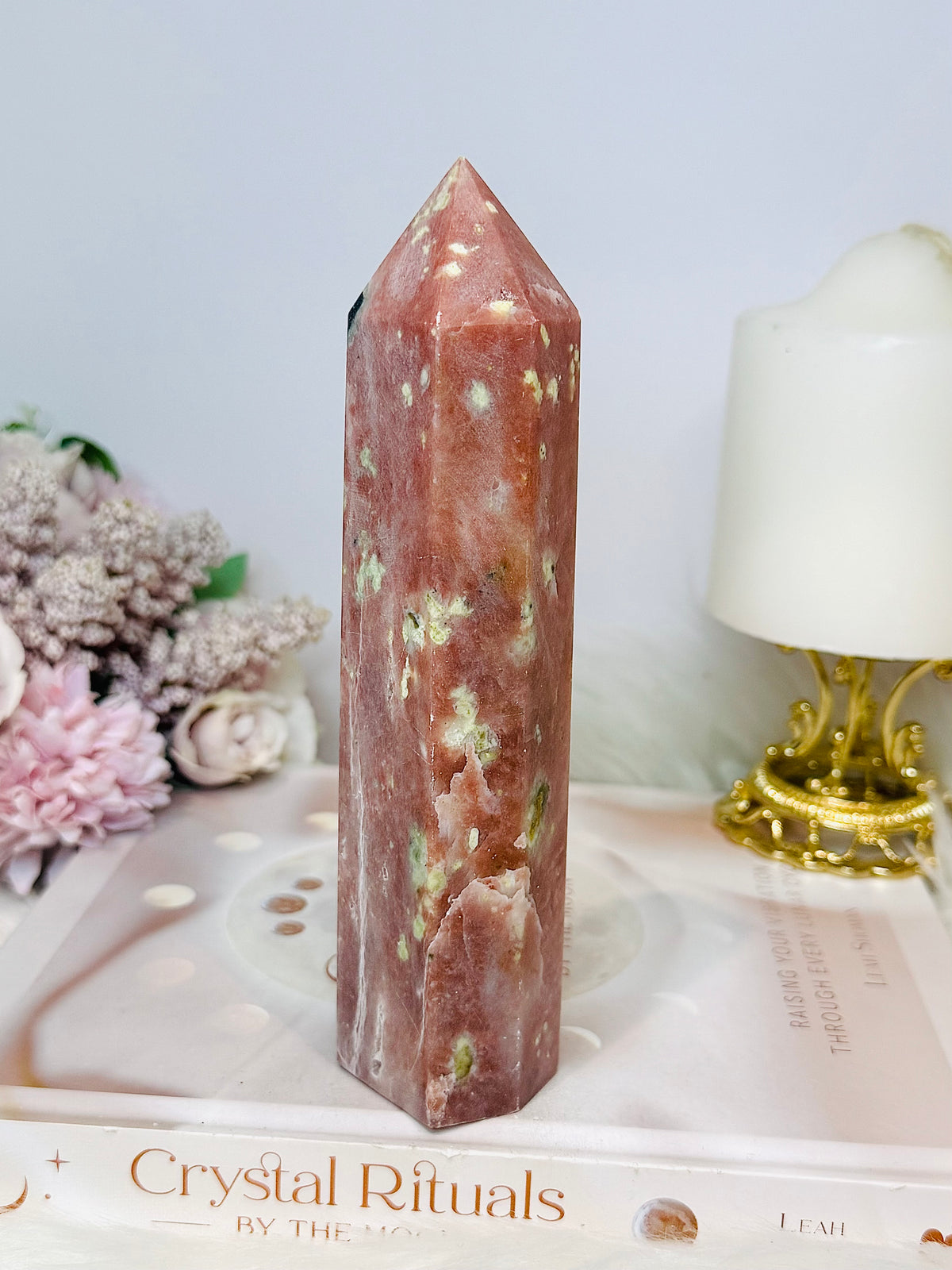 Peach Blossom Tourmaline Tower 16.5cm 428g