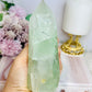 High Grade Light Green Fluorite Tower with Rainbows 14cm 551g