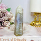 Green Flower Agate Tower 10cm