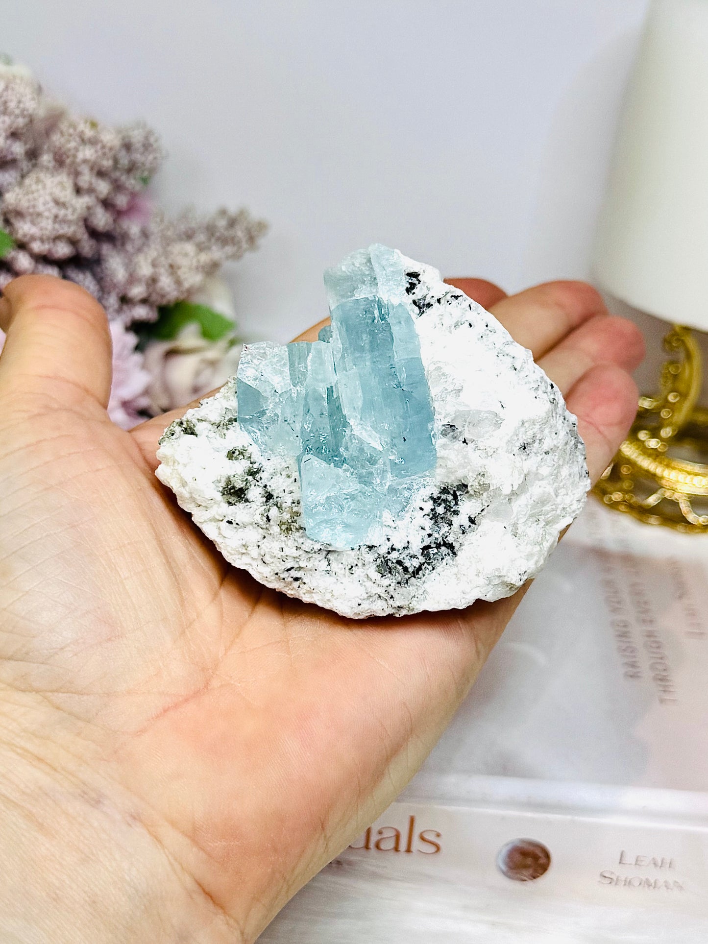 Natural Aquamarine On Matrix Specimen 145g