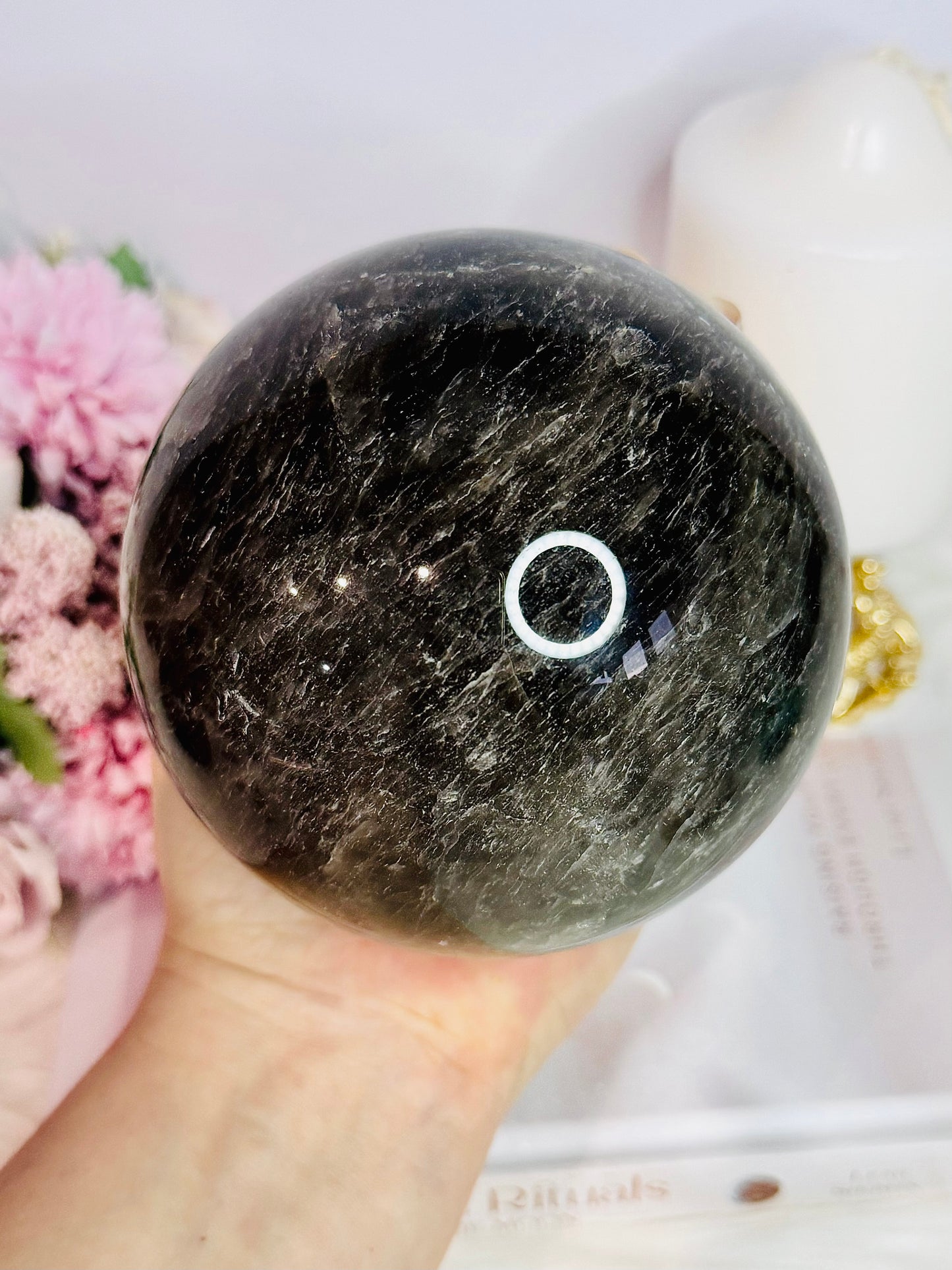 Supports Depression & Anxiety ~ Huge Smokey Quartz Sphere On Stand 1.64KG