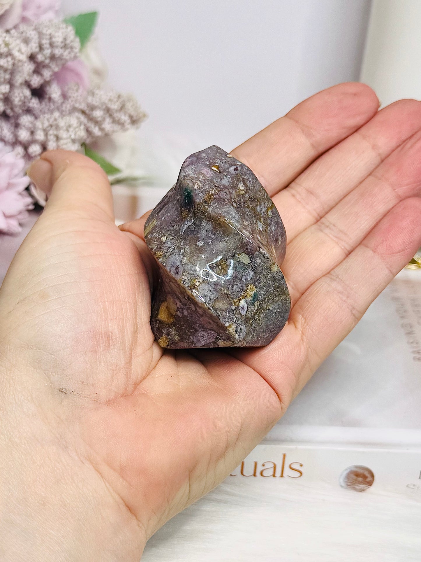 Ocean Jasper Carved Flame 5.5cm