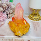 Orange & Pink Coated Angel Aura Quartz Cluster 424g