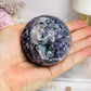 Natural Purple Fluorite X Sphalerite Druzy Sphere on Stand 306g