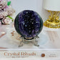 Large Druzy Amethyst Sphere on Stand 405g