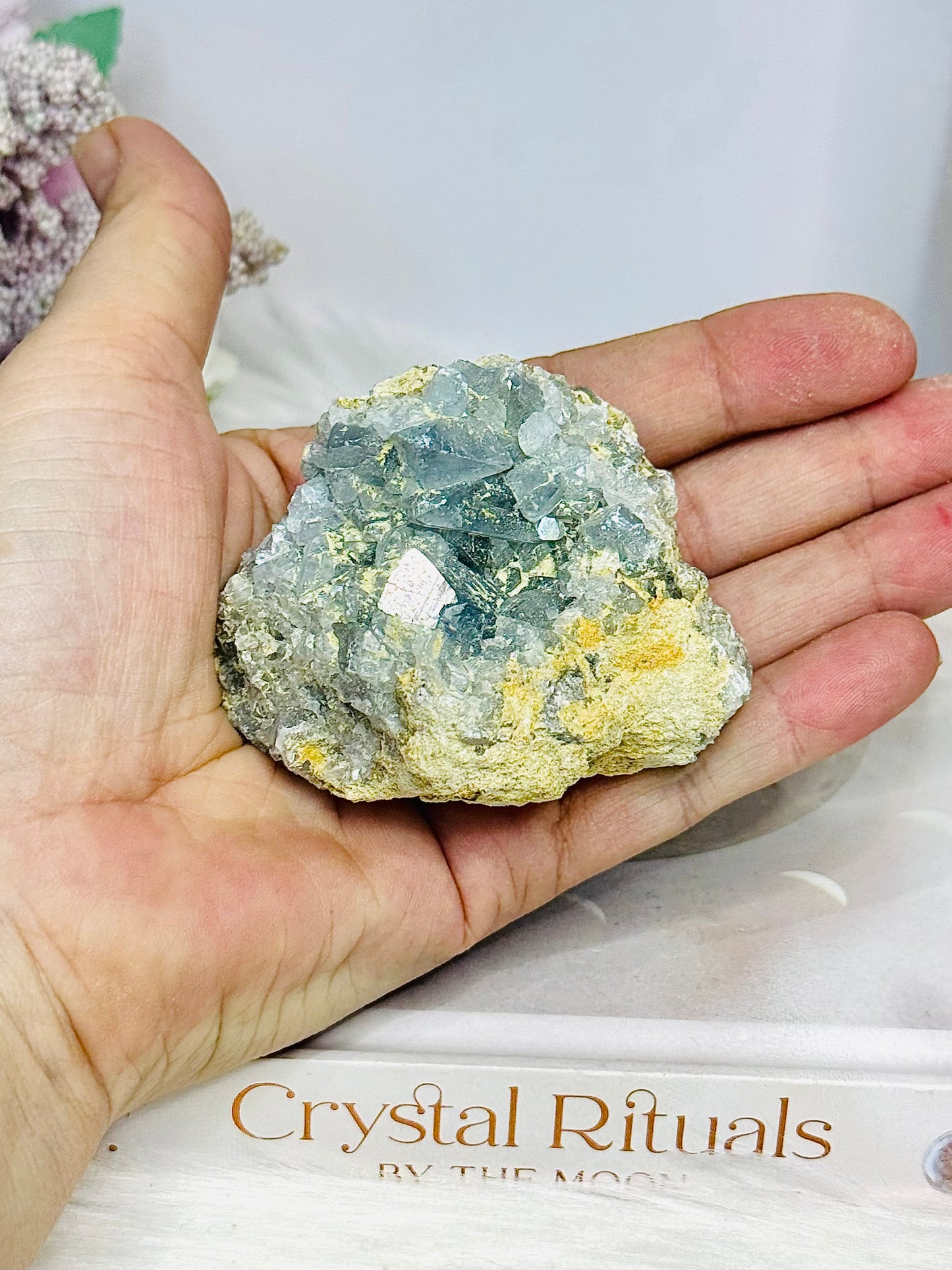 Blue Celestite Cluster 202g
