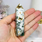Druzy Moss Agate Tower 9cm
