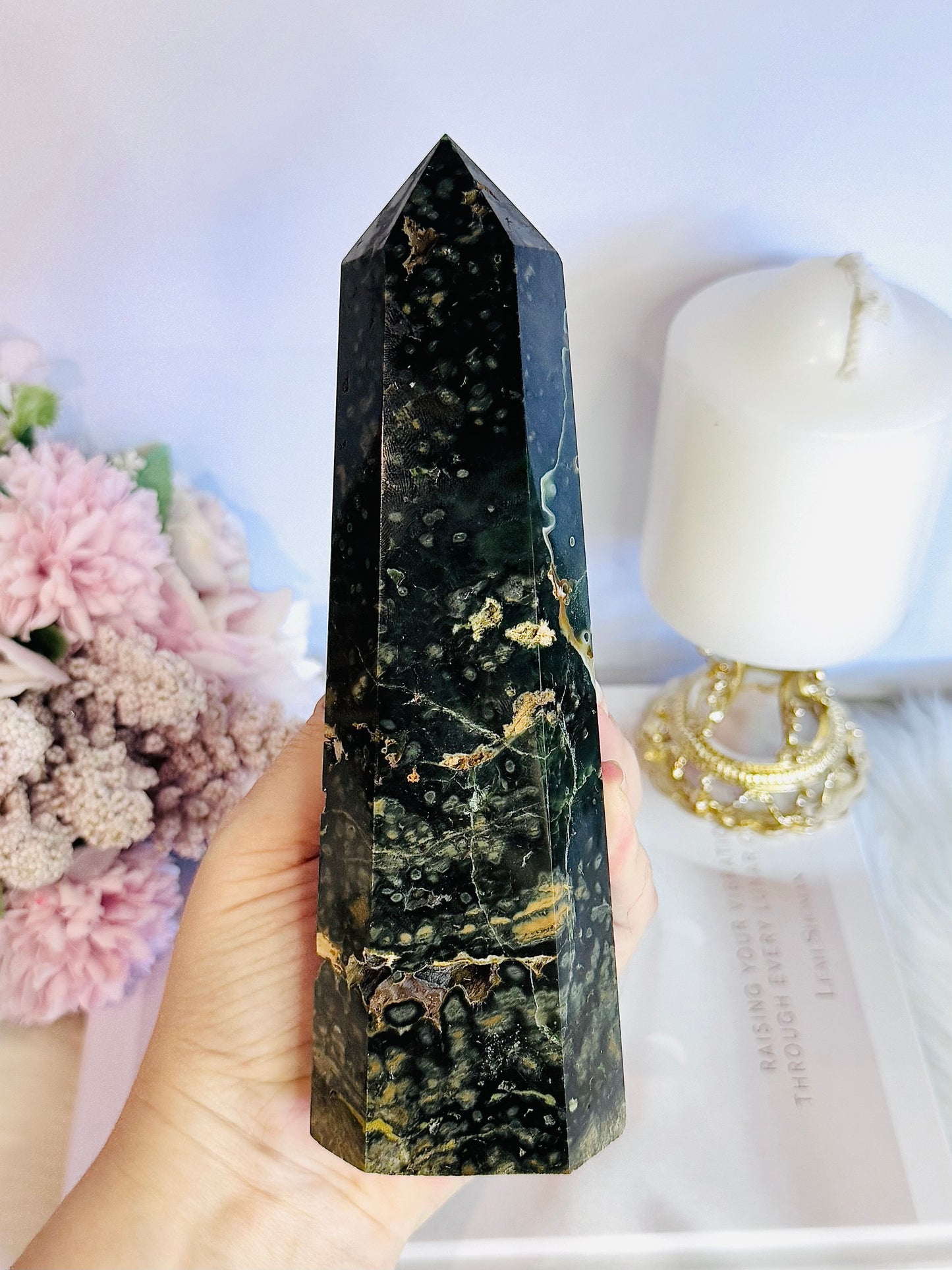 Incredible Large 19cm 621gram Ocean Jasper Tower