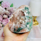 Natural Pink Amethyst Large Druzy Base Cut Cluster with Green Jasper Inclusions 673g