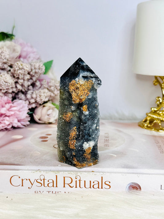 Sparkling Black Sphalerite Tower 8.5cm