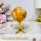 Carnelian Sphere on Gold Stand 137g