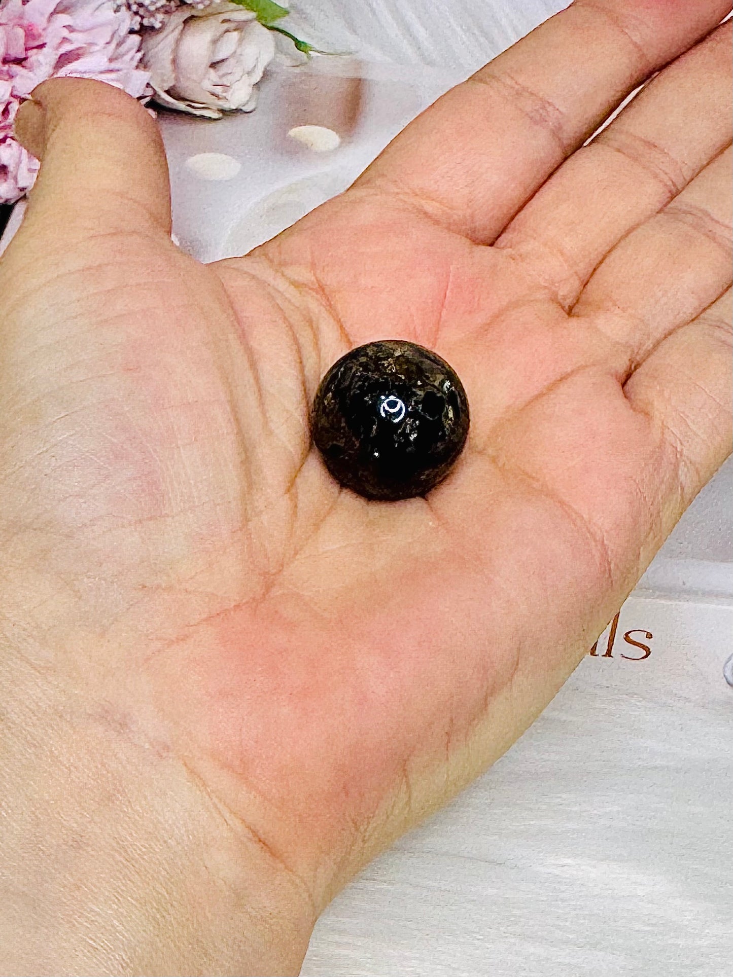 Rare Mini Herkimer Diamond Sphere on Stand