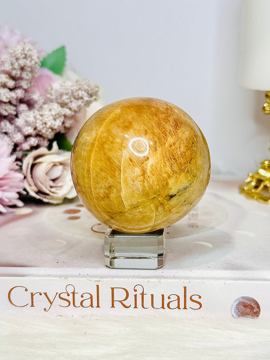 Large Moonstone Sphere on Stand 243g
