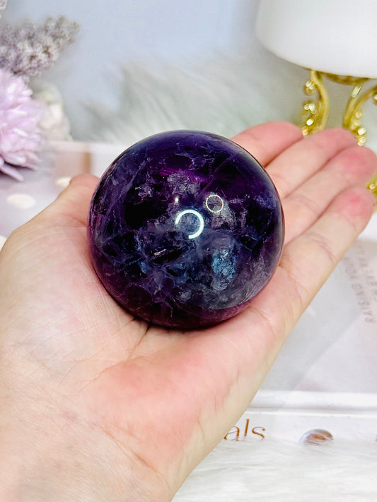 High Grade Fluorite Sphere On Stand 325g
