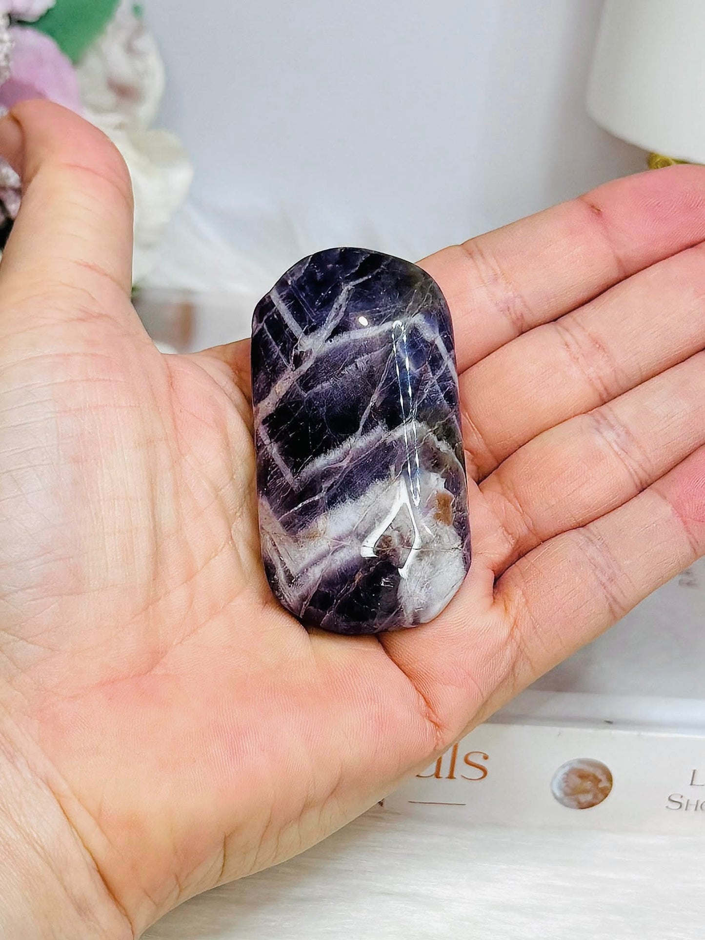 Chevron Amethyst Palm Stone
