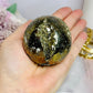 Large Druzy Pyrite Sphere on Stand 421g