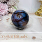 Blue Flower Agate Sphere on Stand 172g