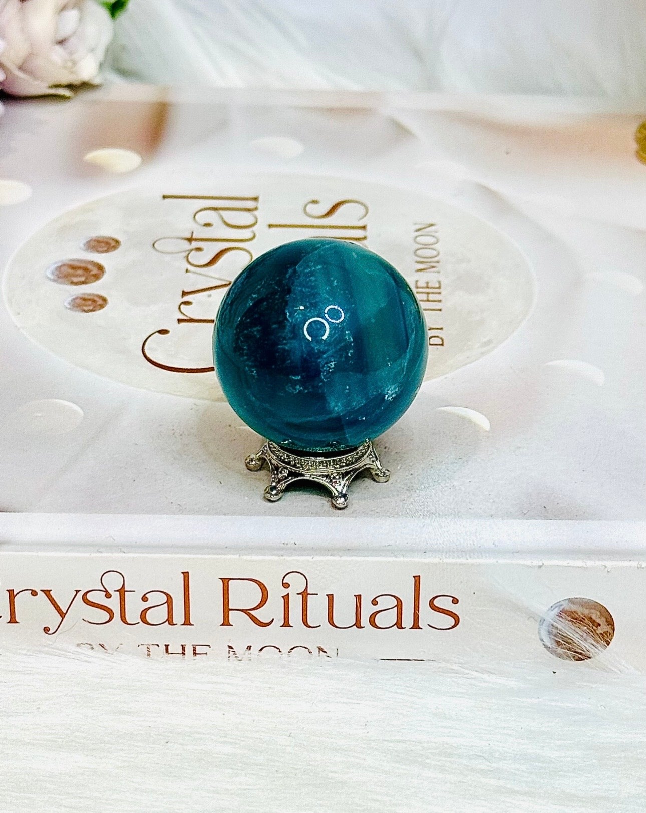 Blue Fluorite Sphere On Stand 60g