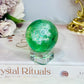 High Grade Green Fluorite Sphere Full of Rainbows On Stand 5cm
