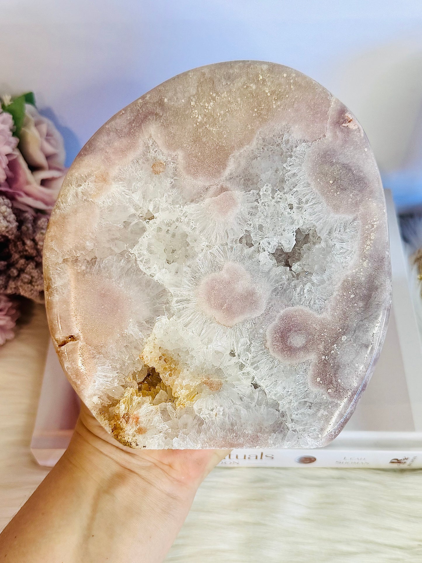 Classy & Fabulous Large 15cm 1.05KG Druzy Pink Amethyst Slab | Freeform From Brazil