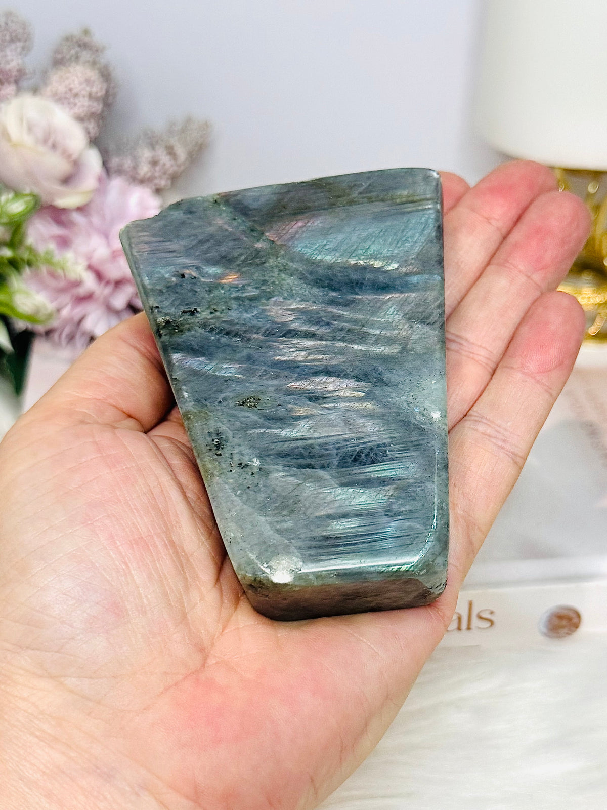 Labradorite Freeform with Lilac Flash 9.5cm 281g ~ Reduced as damaged
