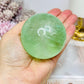 Green Fluorite Sphere with Rainbows On Stand 444g