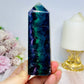 High Grade Rainbow Fluorite Tower 10.5cm