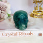 Beautiful Green Fluorite Carved Skull 7cm