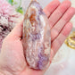 High Grade Rare 19.5cm Druzy Pink Amethyst X Flower Agate Egg on Stand