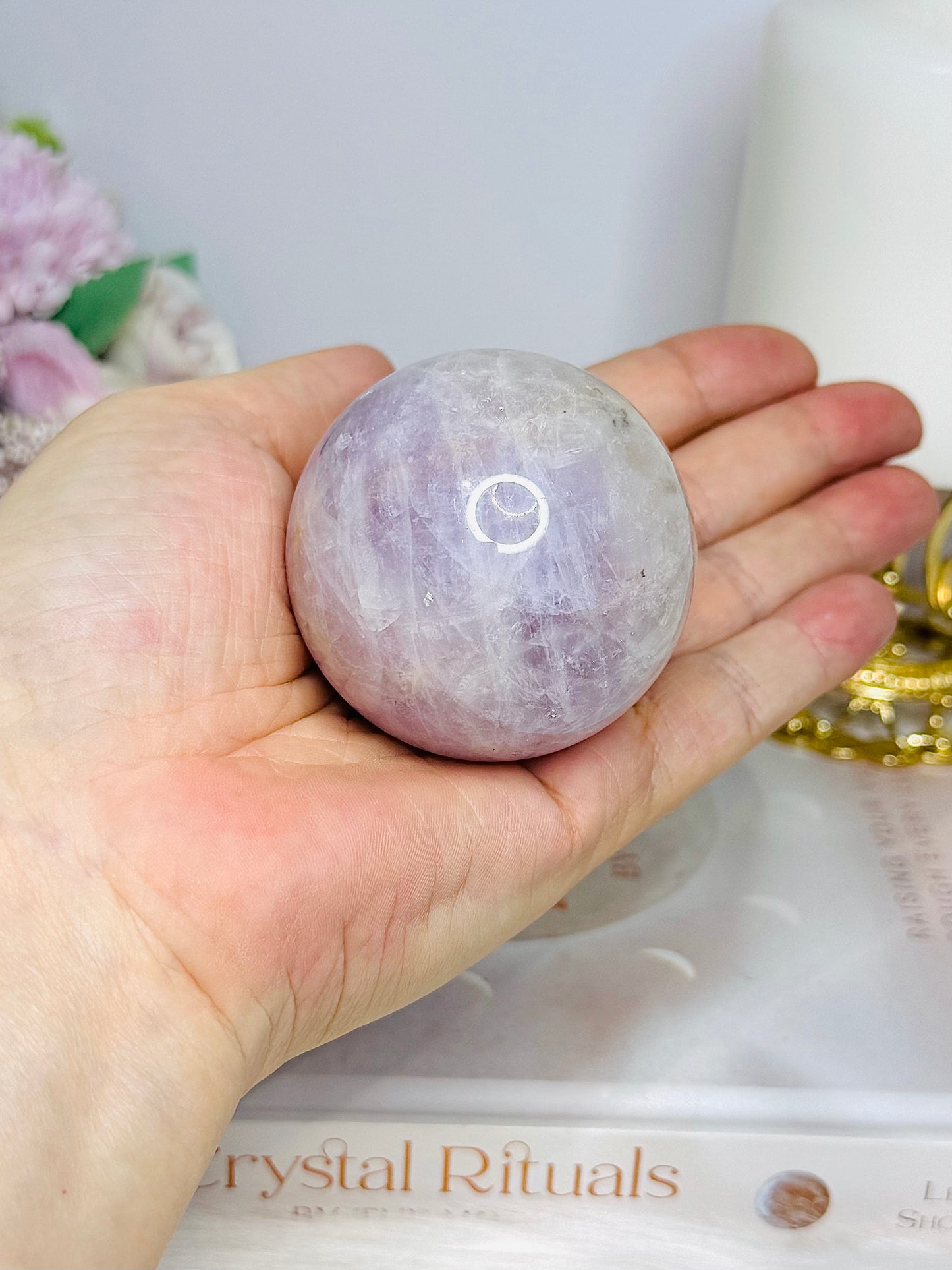 Natural Kunzite Sphere on Stand 5.5cm