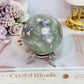 Elegant Green Flower| Blossom Agate Sphere On Stand 289grams