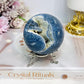 Rare Blue Coral Fossil Sphere on Stand 305g