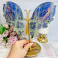 Large Labradorite Butterfly Wings With Purple Flash 21cm Tall